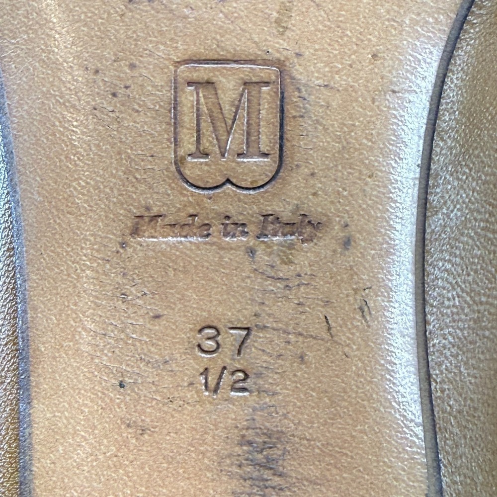 Bruno Magli Vintage 90s Brogue Pumps EU 37.5 Cognac Square Toe Old Money - Picture 11 of 11